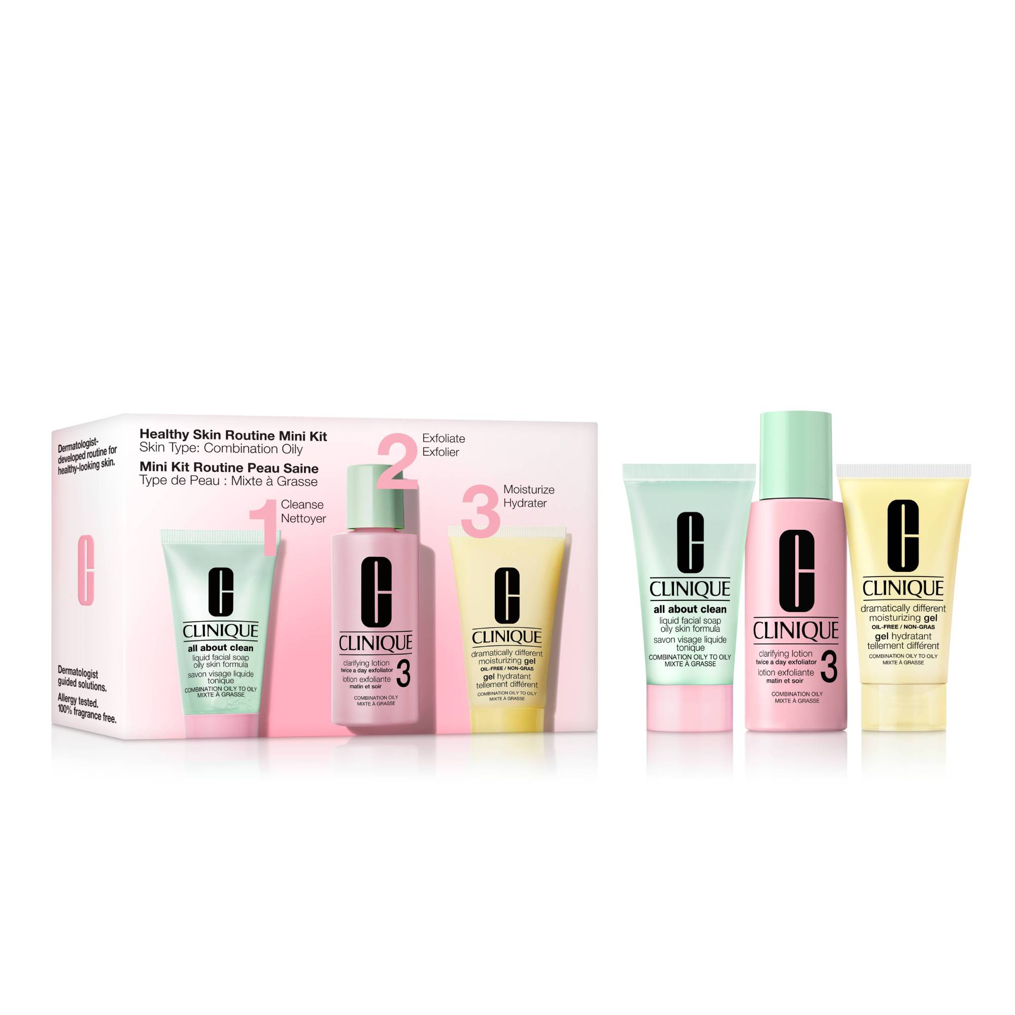 CLINIQUE HEALTHY SKIN ROUTINE: MINI 3-STEP KIT FOR COMBINATION OILY SKIN