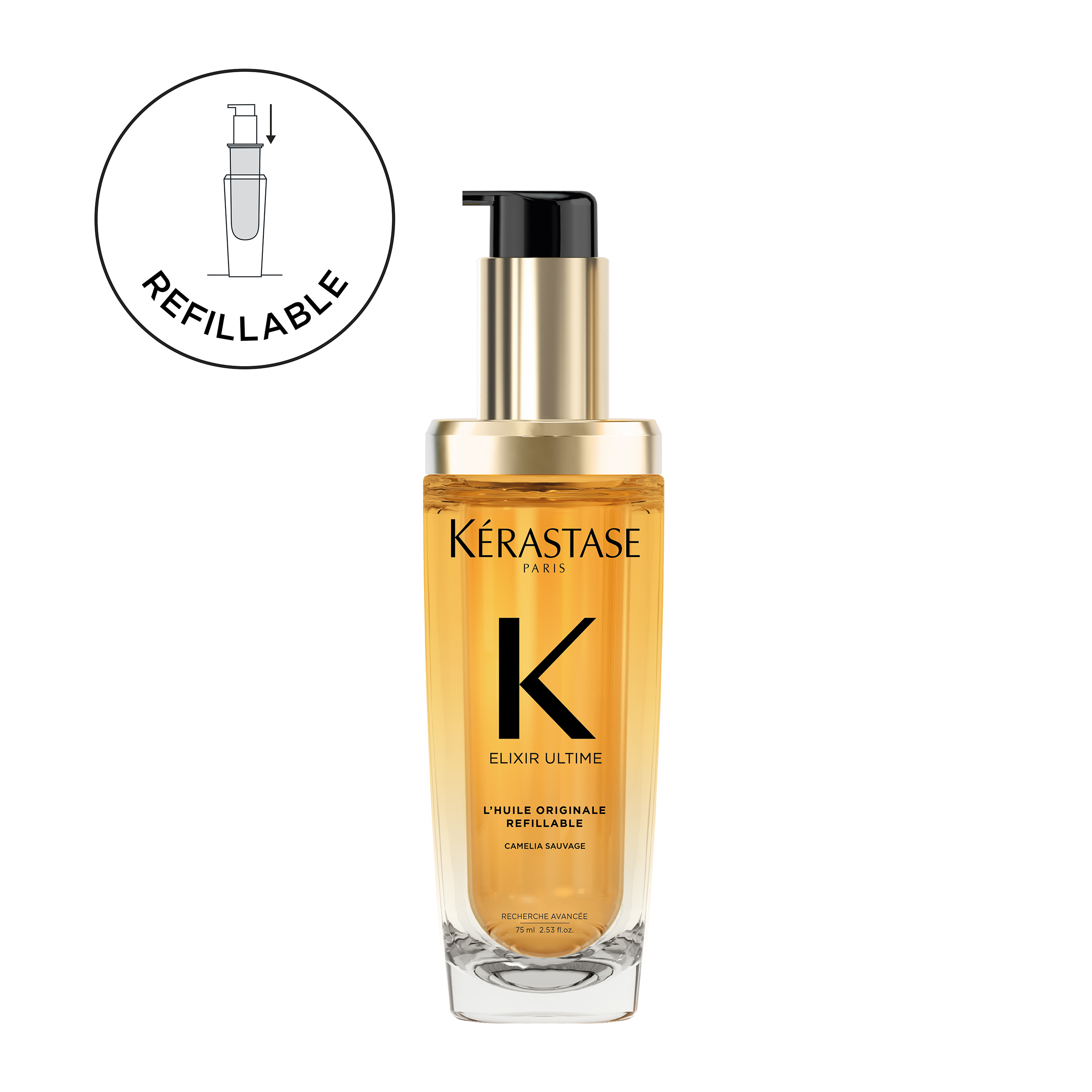 KERASTASE ELIXIR ULTIME ORIGINAL REFILLABLE ΕΛΑΙΟ ΛΑΜΨΗΣ & ΠΡΟΣΤΑΣΙΑΣ ΑΠΟ ΤΟ ΦΡΙΖΑΡΙΣΜΑ | 75ml