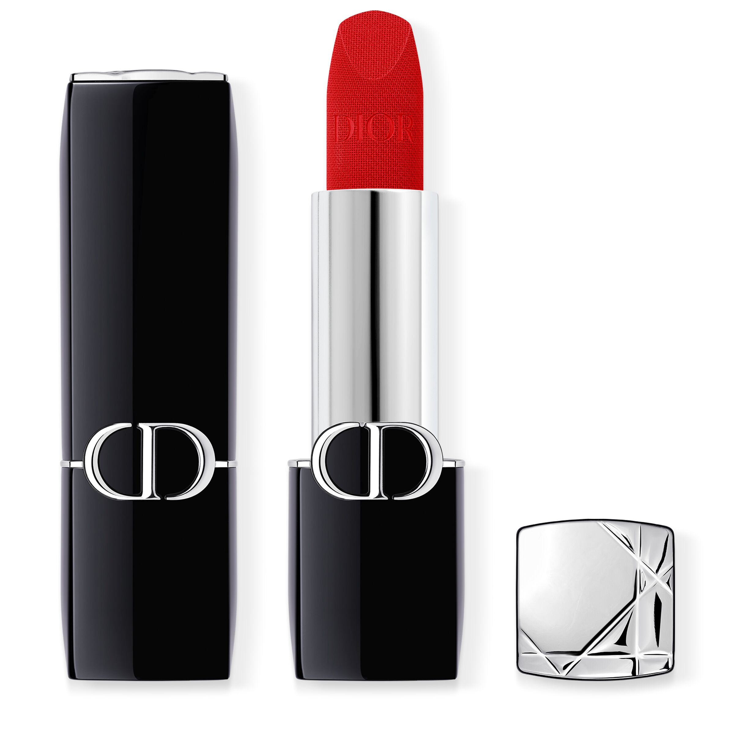 Dior Rouge Lipstick - Comfort And Long Wear Hydrating Floral Lip Care 999 Velvet Finish