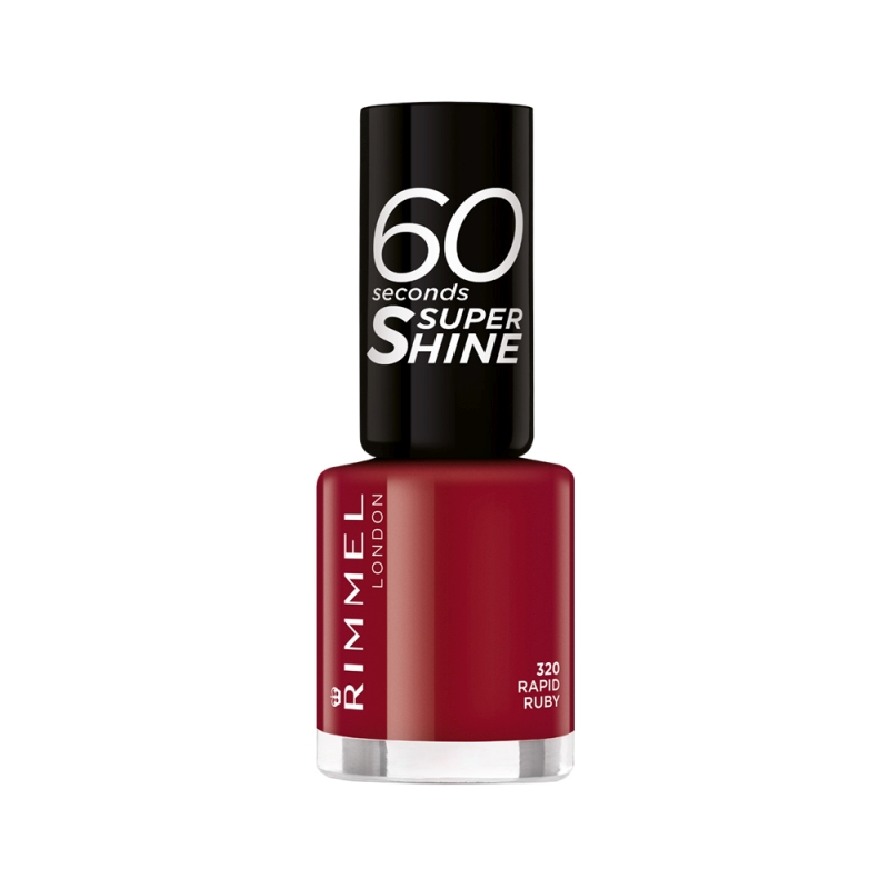 RIMMEL RIMMEL 60 SECONDS SUPER SHINE NAIL POLISH | 8ml 320 Rapid Ruby