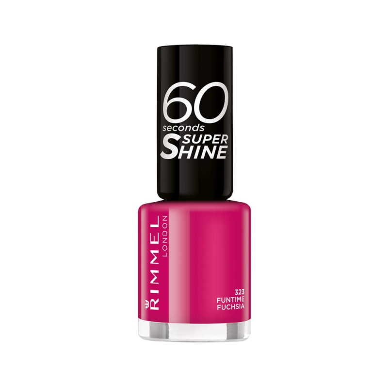 RIMMEL RIMMEL 60 SECONDS SUPER SHINE NAIL POLISH | 8ml 323 Funtime Fuchsia