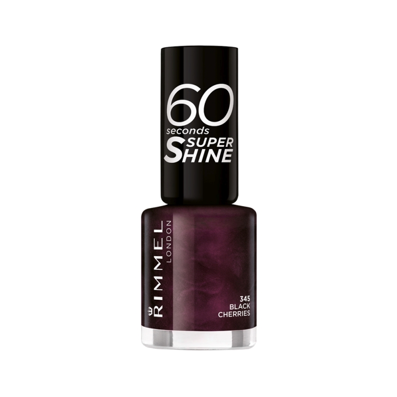 RIMMEL RIMMEL 60 SECONDS SUPER SHINE NAIL POLISH | 8ml 345 Black Cherries