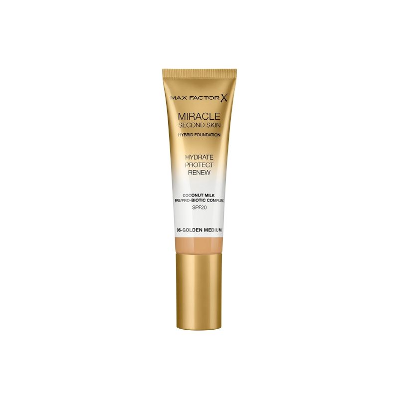 MAX FACTOR MAX FACTOR MIRACLE SECOND SKIN HYBRID FOUNDATION | 30ml 06 Golden Medium