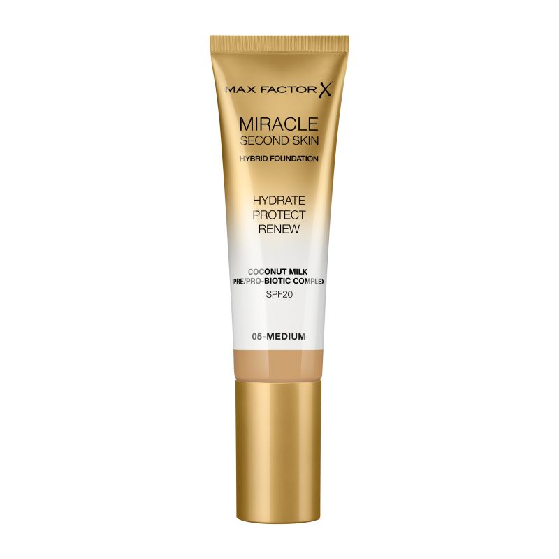MAX FACTOR MAX FACTOR MIRACLE SECOND SKIN HYBRID FOUNDATION | 30ml 05 Medium