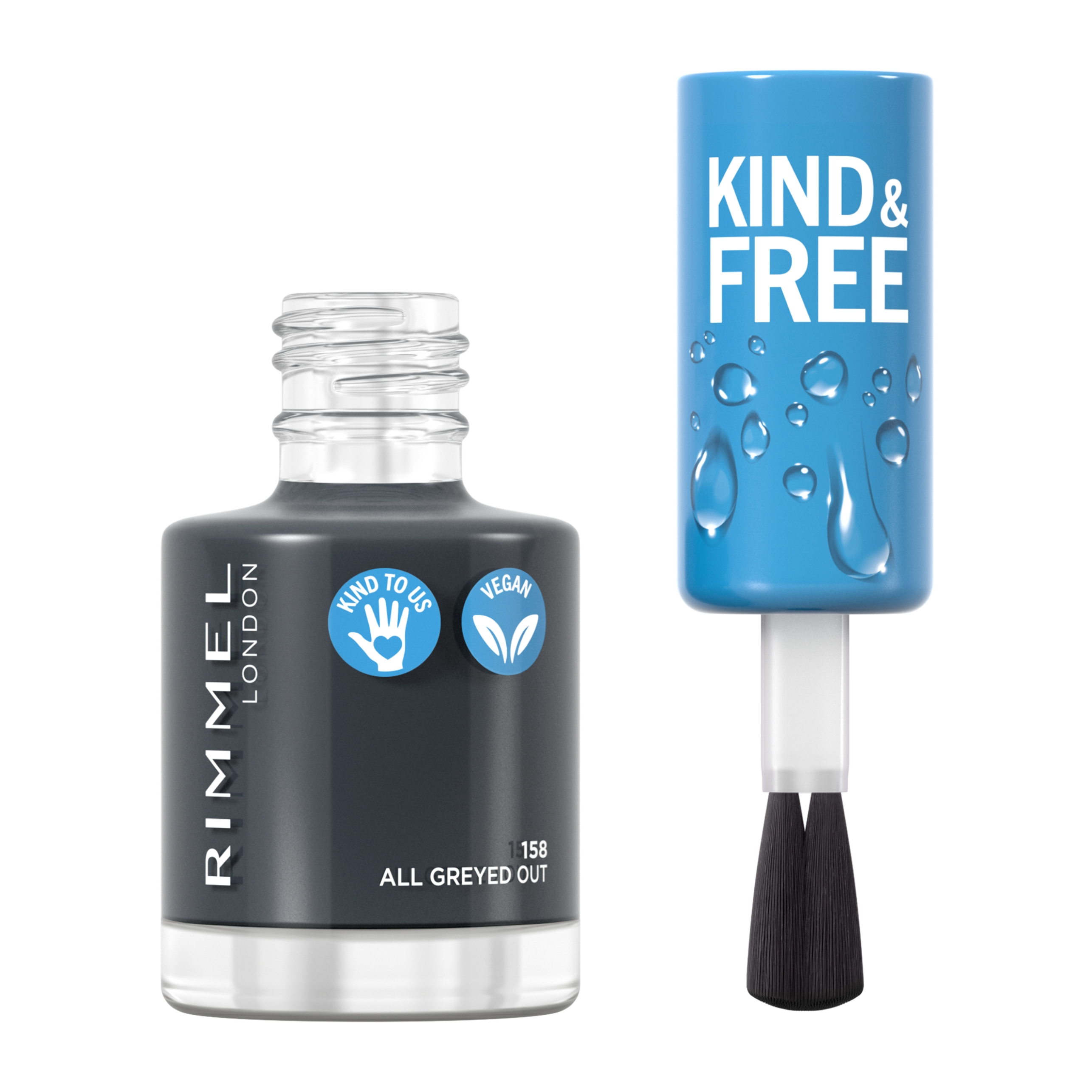 RIMMEL RIMMEL KIND&FREE NAIL POLISH | 8ml 158 All Greyed Out