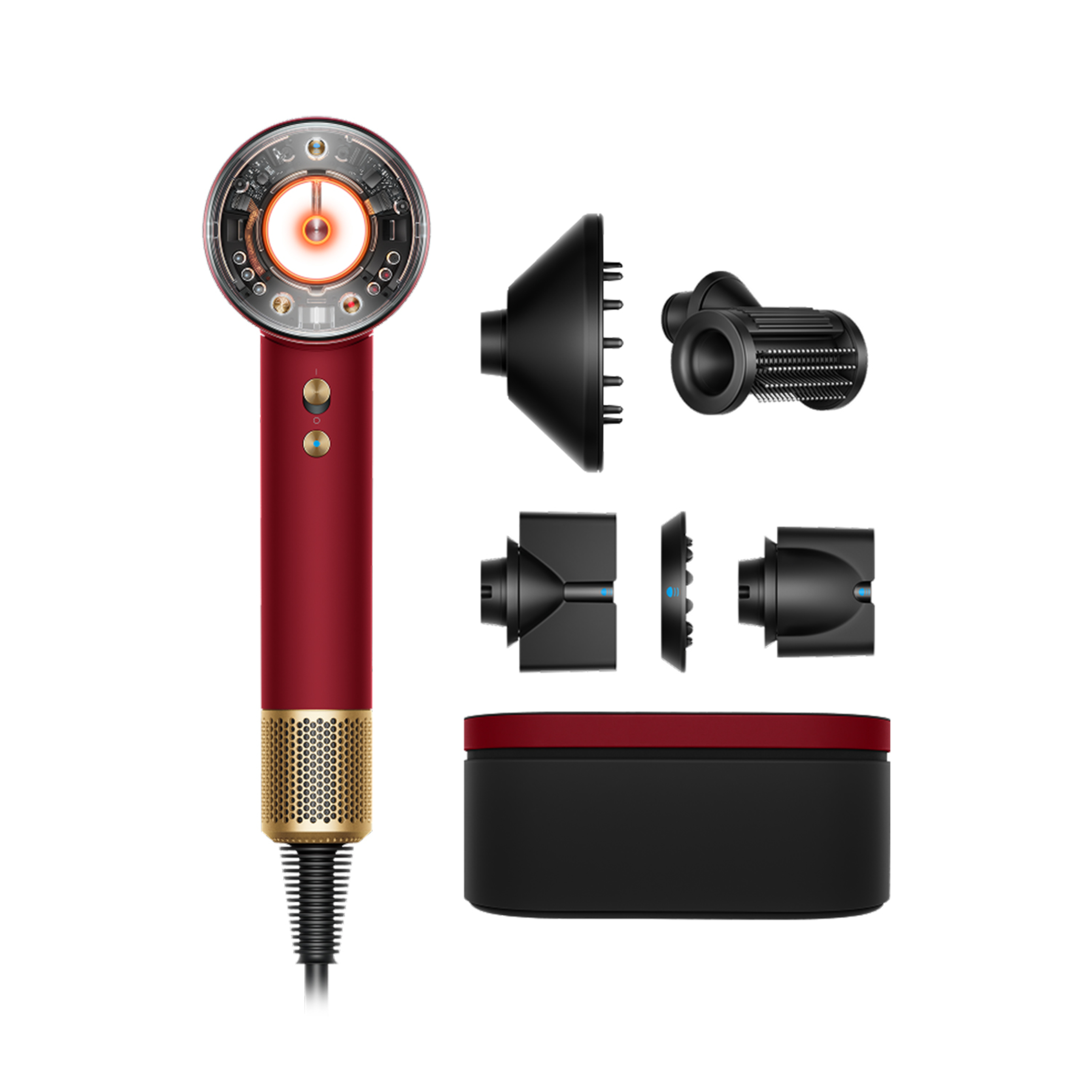 Dyson Hd16 Supersonic Nural Straight+Wavy Red Velvet Gold Σεσουαρ Μαλλιων