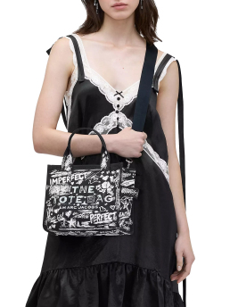 ΓΥΝΑΙΚΕΙΑ ΤΣΝΤΑ ΧΕΙΡΟΣ THE PUNK SCRIBBLE CANVAS SMALL TOTE BAG 3