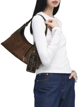 ΓΥΝΑΙΚΕΙΑ ΤΣΑΝΤΑ ΩΜΟΥ SMALL BELTED SACK BAG IN SUEDE 3