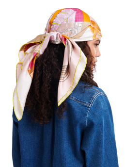 ΓΥΝΑΙΚΕΙΟ ΦΟΥΛΑΡΙ ΜΕ ΜΟΤΙΒΟ ENERGIC CITY SILK SCARF 90 1