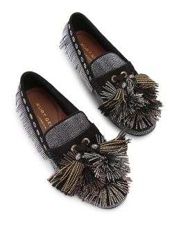 ΓΥΝΑΙΚΕΙΑ SUEDE LOAFERS POM POM 1