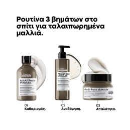 ABSOLUT REPAIR MOLECULAR ΜΑΣΚΑ ΜΟΡΙΑΚΗΣ ΕΠΑΝΟΡΘΩΣΗΣ ΓΙΑ ΤΑΛΑΙΠΩΡΗΜΕΝΑ ΜΑΛΛΙΑ 3