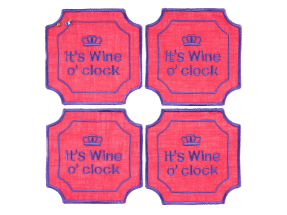 ΣΟΥΒΕΡ IT IS WINE O CLOCK ΣΕΤ 4ΤΜΧ | Κοραλί  ONE SIZE