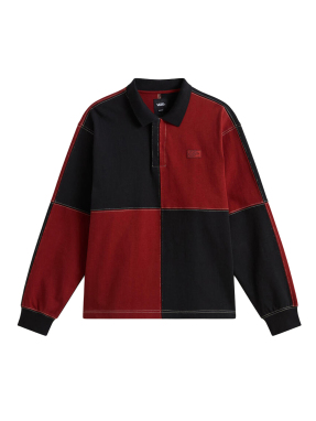 ΑΝΔΡΙΚΗ POLO ΜΠΛΟΥΖΑ CHECK RUGBY LS KNIT | Μαύρο  M