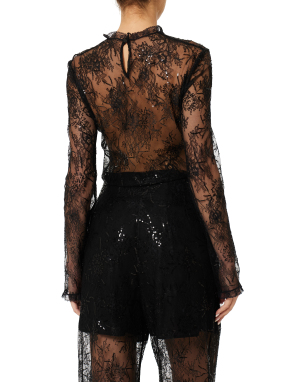 ΓΥΝΑΙΚΕΙΑ SEE- THROUGH ΜΠΛΟΥΖΑ | Μαύρο IT 40