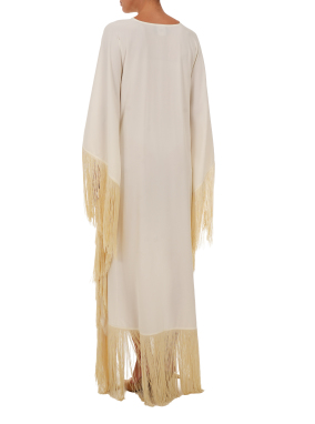 ΜΙΝΙ ΦΟΡΕΜΑ FRINGED SIERRA KAFTAN | Εκρού ONE SIZE