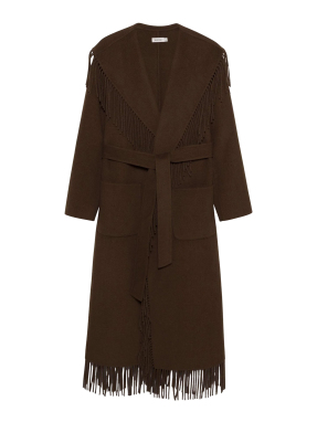 ΓΥΝΑΙΚΕΙΟ ΠΑΛΤΟ CARRIE FRINGE | Καφέ Σκούρο XS