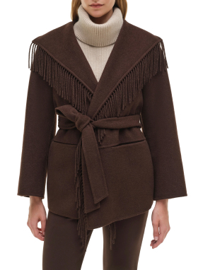 ΓΥΝΑΙΚΕΙΑ ΖΑΚΕΤΑ ROWEN FRINGE JACKET | Καφέ Σκούρο XS