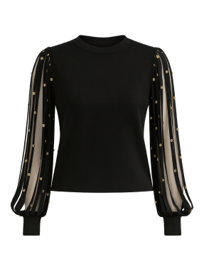 ΓΥΝΑΙΚΕΙΑ ΜΑΚΡΥΜΑΝΙΚΗ ΜΠΛΟΥΖΑ KINNEY | Μαύρο XS