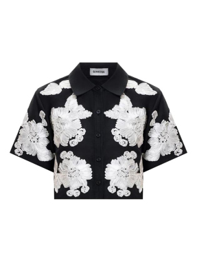 ΓΥΝΑΙΚΕΙΟ CROPPED ΠΟΥΚΑΜΙΣΟ CALLIE | Ασπρόμαυρο XS