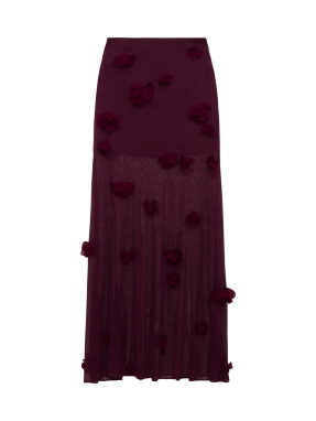 ΜΙΝΤΙ ΦΟΥΣΤΑ CORA FLORAL APPLIQUE | Μπορντό XS