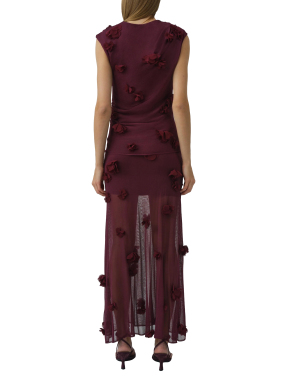 ΜΙΝΤΙ ΦΟΥΣΤΑ CORA FLORAL APPLIQUE | Μπορντό XS