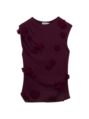 ΓΥΝΑΙΚΕΙΟ ΤΟΠ TESSA FLORAL APPLIQUE | Μπορντό M