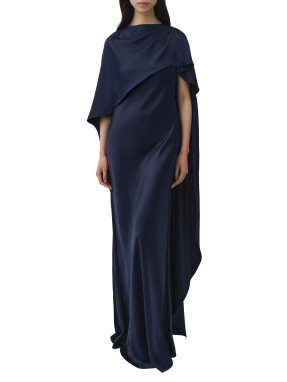 ΜΑΞΙ ΦΟΡΕΜΑ IZEL CAPE GOWN | Μπλε Σκούρο US 8
