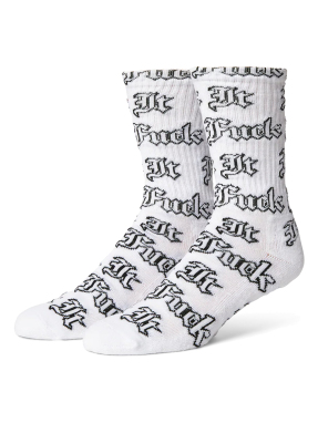 ΚΑΛΤΣΕΣ FUCK IT OLD ENGLISH SOCK | Λευκό ONE SIZE