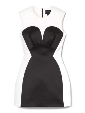 ΜΙΝΙ ΦΟΡΕΜΑ SEAMED UP SATIN DRESS | Ασπρόμαυρο US 4