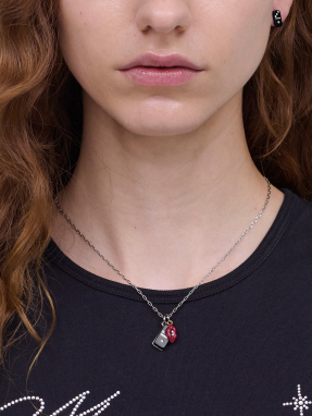 ΓΥΝΑΙΚΕΙΟ ΚΟΛΙΕ LIPS CLUSTER | Ασημί ONE SIZE