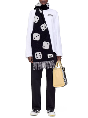 ΓΥΝΑΙΚΕΙΟ ΚΑΣΚΟΛ DERRICK ADAMS X MARC JACOBS DICE WOOL SCARF | Μαύρο ONE SIZE