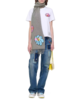 ΓΥΝΑΙΚΕΙΟ ΚΑΣΚΟΛ HATTIE STEWART X MARC JACOBS DAISY WOOL SCARF | Γκρι ONE SIZE