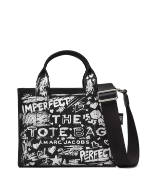 ΓΥΝΑΙΚΕΙΑ ΤΣΝΤΑ ΧΕΙΡΟΣ THE PUNK SCRIBBLE CANVAS SMALL TOTE BAG | Μαύρο