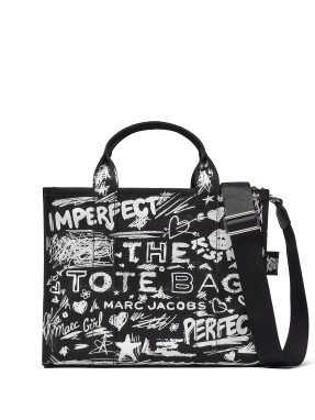 ΓΥΝΑΙΚΕΙΑ ΤΣΑΝΤΑ ΧΕΙΡΟΣ THE PUNK SCRIBBLE CANVAS MEDIUM TOTE BAG | Μαύρο