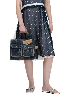 ΓΥΝΑΙΚΕΙΑ ΤΣΑΝΤΑ ΧΕΙΡΟΣ THE DENIM SUEDE MEDIUM CARGO TOTE BAG | Μπλε