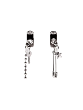 ΓΥΝΑΙΚΕΙΑ ΣΚΟΥΛΑΡΙΚΙΑ PUNK BEAUTY CHARM EARRINGS | Ασημί ONE SIZE