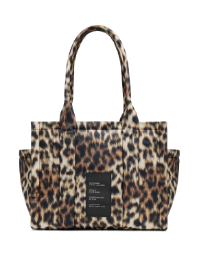 ΓΥΝΑΙΚΕΙΑ ΤΣΑΝΤΑ ΩΜΟΥ MEDIUM TOTE BAG IN LEOPARD PUFFY NYLON | Καφέ 201