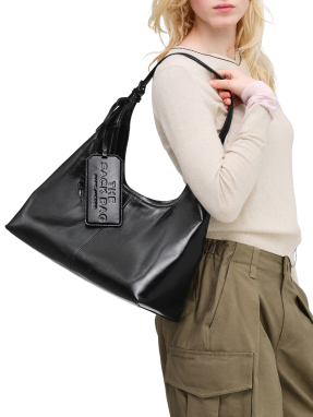 ΓΥΝΑΙΚΕΙΑ ΤΣΑΝΤΑ ΩΜΟΥ BELTED SACK BAG IN CRINKLE LEATHER | Μαύρο 001
