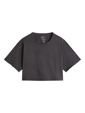 ΓΥΝΑΙΚΕΙΟ CROP T-SHIRT | Γκρι Σκούρο S