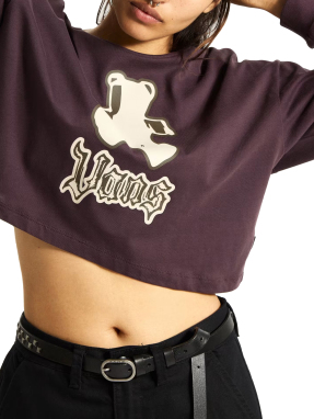 ΓΥΝΑΙΚΕΙΑ ΜΠΛΟΥΖΑ LIL BEAR RELAX CROP | Μωβ Σκούρο XS