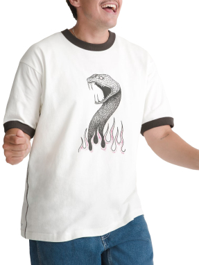 ΑΝΔΡΙΚΟ T-SHIRT SKATE MIKE G SNAKE FLAME RINGER | Λευκό XL