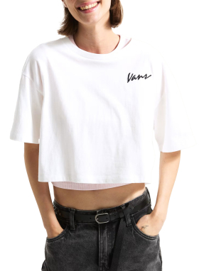 ΓΥΝΑΙΚΕΙΟ CROPPED T-SHIRT CLASSIC SCRIPT | Λευκό M