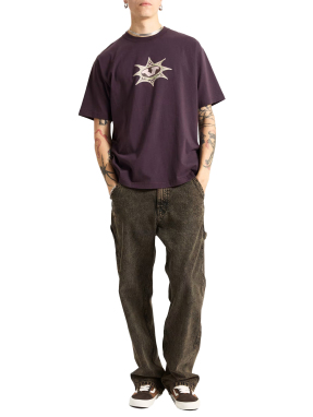 ΑΝΔΡΙΚΟ T-SHIRT STAR CHECKER | Μωβ Σκούρο M