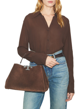 ΓΥΝΑΙΚΕΙΑ ΤΣΑΝΤΑ ΧΕΙΡΟΣ ELEANOR SUEDE SATCHEL | Καφέ Σκούρο