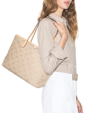 ΓΥΝΑΙΚΕΙΑ ΤΣΑΝΤΑ ΩΜΟΥ T MONOGRAM SMALL ZIP TOTE | Μπεζ