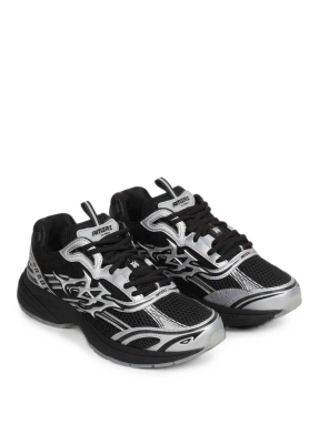 ΑΝΔΡΙΚΑ SNEAKERS METALLIC M-TECH | Μαύρο-Ασημί 43