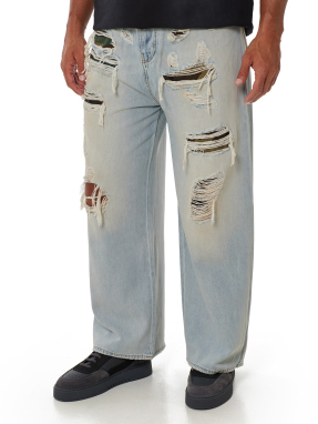 ΑΝΔΡΙΚΟ DENIM ΠΑΝΤΕΛΟΝΙ BAGGY | Μπλε Ανοιχτό 34