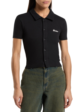 ΓΥΝΑΙΚΕΙΑ POLO ΜΠΛΟΥΖΑ ΜΕ ΚΟΥΜΠΙΑ | Μαύρο XS