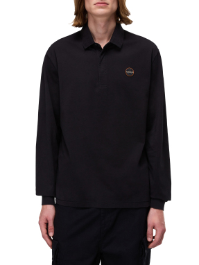 ΑΝΔΡΙΚΗ ΜΠΛΟΥΖΑ POLO E-BADGE LS | Μαύρο XXXL