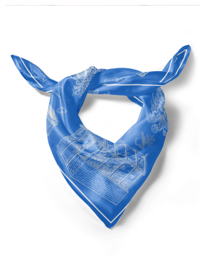 ΜΕΤΑΞΩΤΟ ΜΑΝΤΙΛΙ GARDEN OF BLUE | Μπλε ONE SIZE